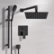 Matte Black Shower Set With 12